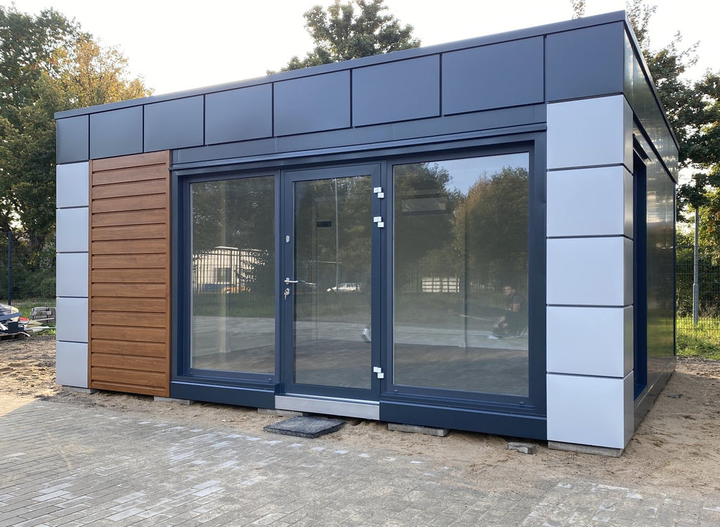 Contenedor de oficina tipo London 6×5 m – módulo prefabricado profesional de 30 m² aislado