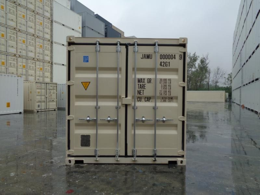 Contenedor marítimo estándar de 40 pies (Dry Van) color RAL 5109 – solución logística y almacenamiento industrial