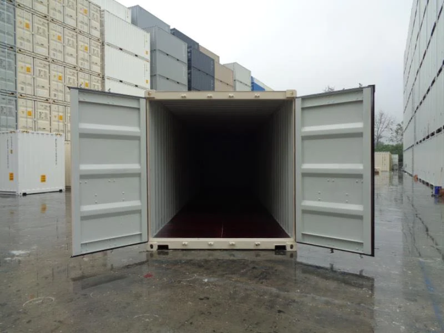 Contenedor marítimo estándar de 40 pies (Dry Van) color RAL 5109 – solución logística y almacenamiento industrial
