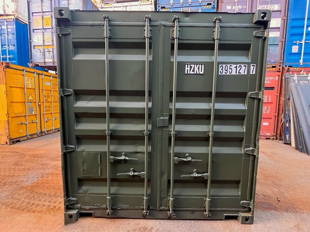 Contenedor marítimo usado de 10 pies (3 m) – HZKU 395 127-7 – almacenamiento económico y resistente