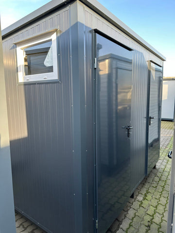 Contenedor sanitario doble 3,00 x 2,00 m – módulo prefabricado con cabinas WC para obras y eventos
