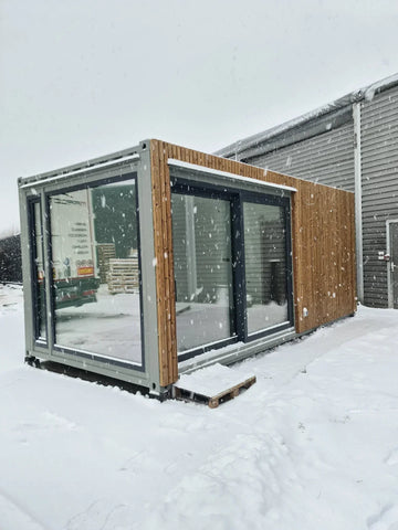 Flexicube L15 XL – módulo prefabricado habitable compacto con salón, cocina y baño integrado